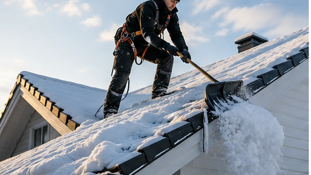 Snöskottning av tak